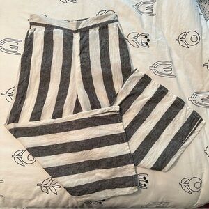 Christian Siriano New York Cropped Linen Palazzo Pants